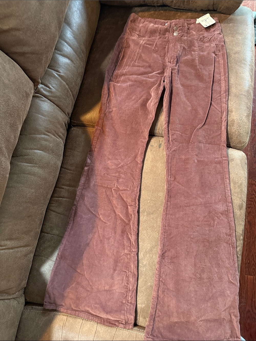 Free People Mauve Corduroy Flare Pants